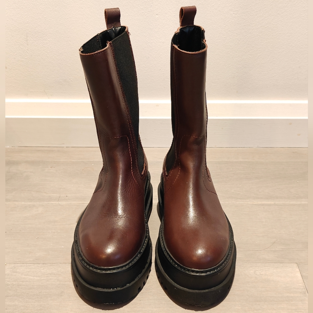 Mango Platform Leather Boots